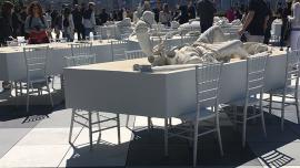 On the Roof Garden of MET, the porcelain stoneware by Del Conca