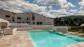 The travertine exteriors at the Florence Hills Luxury Resort