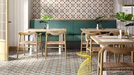 Wood, retro decorations and fabric for Sant&#039;Agostino